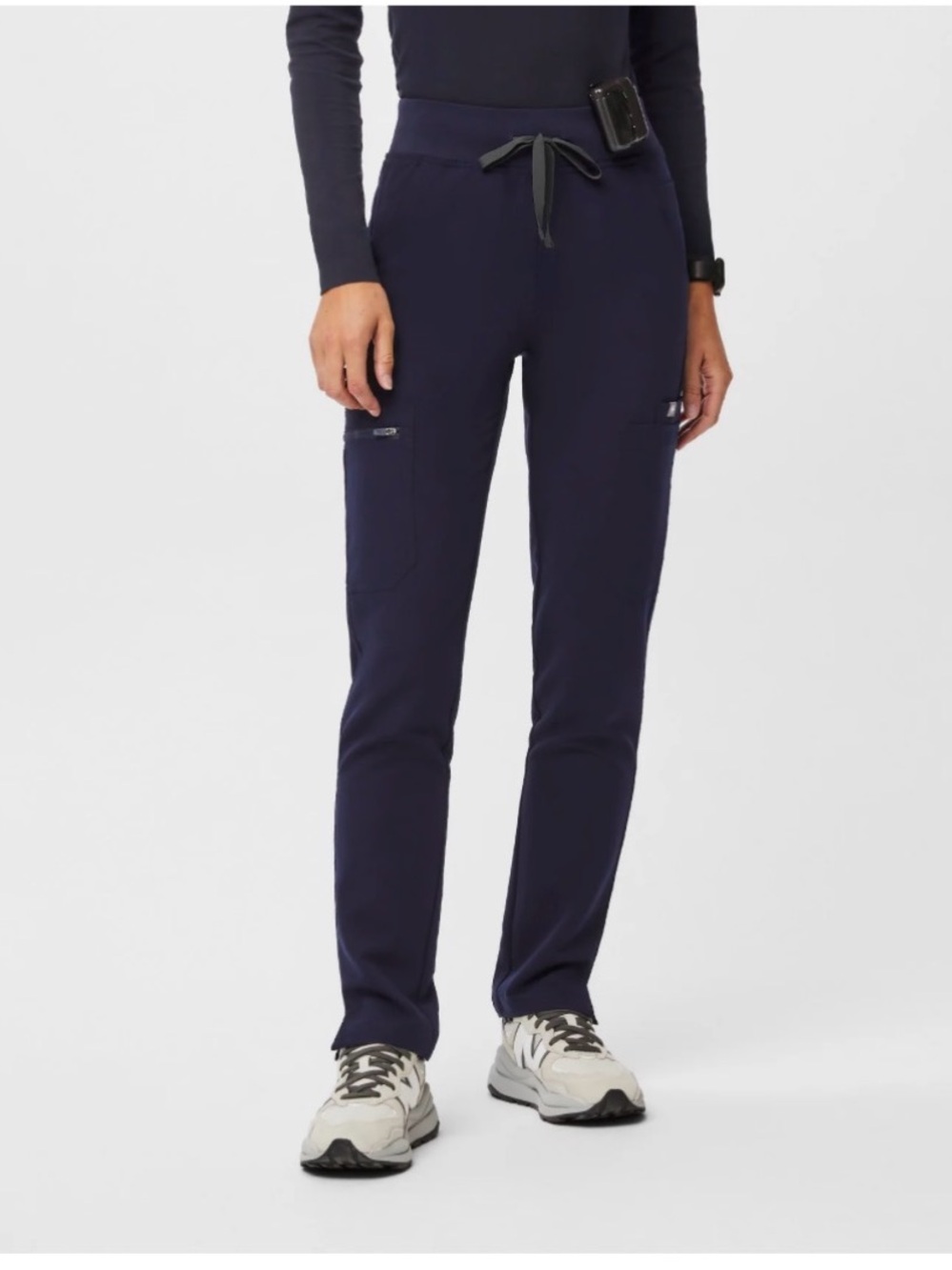 FIGS Women's Navy Straight-Leg Drawstring Tech Pants